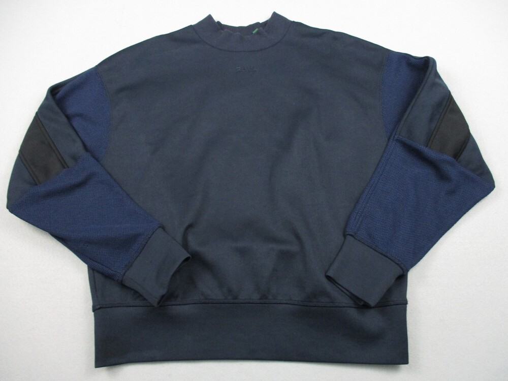 G Star Raw Sweater Men Medium Blue Mixed Media Tech Pullover Paneled Crewneck M